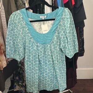 Sold! S 18-20” Bust NWT Genera Cotton Slub Dead Stock Long Jersey Top